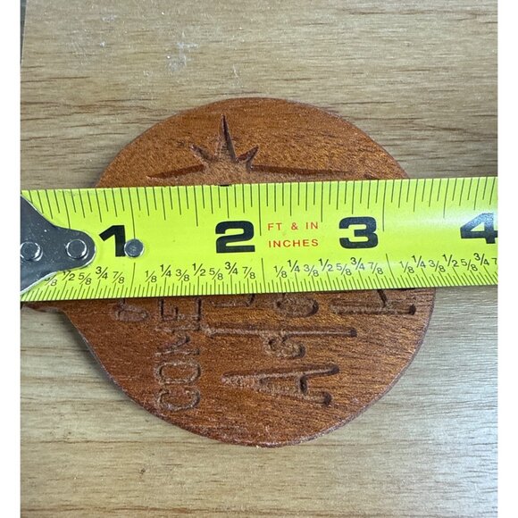 Wooden Christmas Ornament With "O Come Let Us Adore Him" Engraving Handmade 3 In - Picture 4 of 4